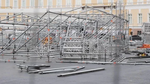 Construction stage  festival show assembling 스톡 동영상 108628966