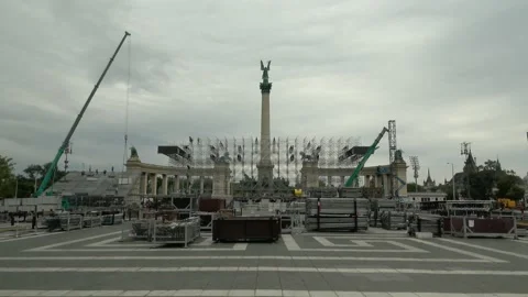 Construction Stage Festival Show Assembling Video stock 159615367