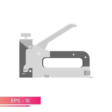 Construction stapler in a metal case. Realistic design. On a white background Stock Illustration