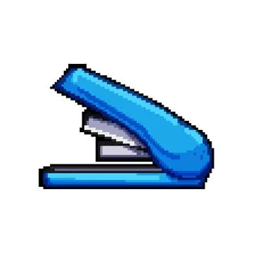 Construction stapler pixel art vector illustration Stock Illustration