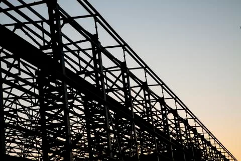 Construction of steel structure Stock Photos
