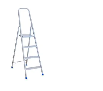 Construction Step Ladder isolated over white Stock Photos