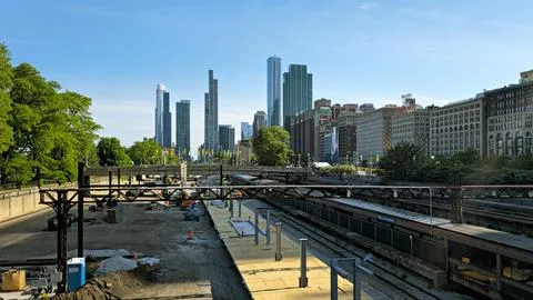 Construction of a subway station. Stock Photos