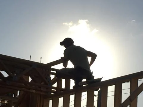Construction Sun Silhouette Stock Photos
