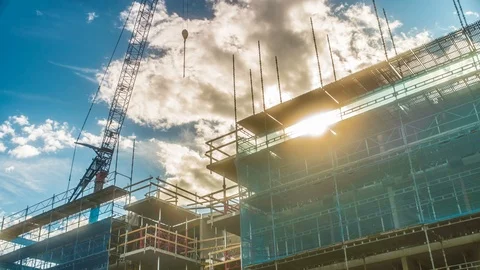 Construction at Sunset Time Lapse Stock Footage 94560169