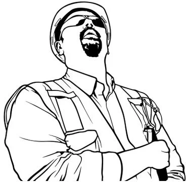 Construction Supervisor Looking up Stock Illustration