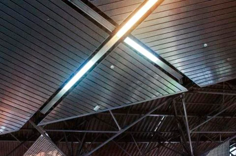 The construction of the suspended ceiling Stock Photos