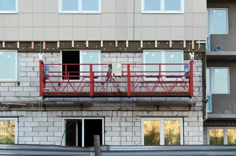 Construction suspended cradle Stock Photos