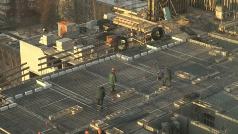 Construction of a tall building Stock Footage 87948845