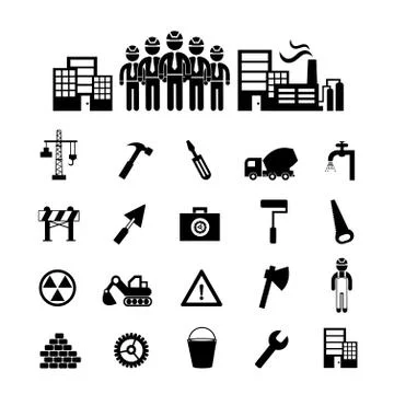 Construction team  icon Stock Illustration