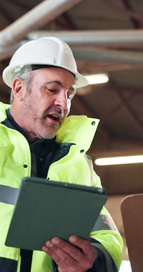 Construction team, tablet and engineer speaking at site for development Stock Footage 348127832