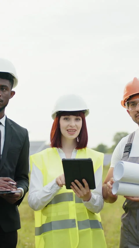 Construction Team with Tablet Stock Footage 317373681