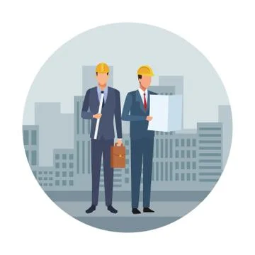 Construction teamwork avatar Stock Illustration