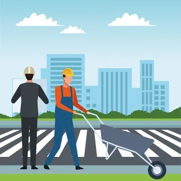 Construction teamwork avatar Stock Illustration