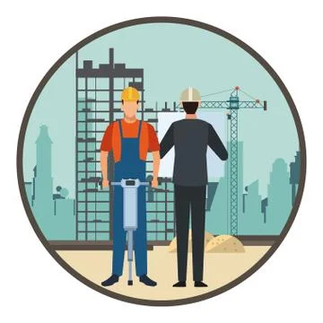 Construction teamwork avatar Stock Illustration