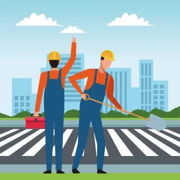 Construction teamwork avatar Stock Illustration