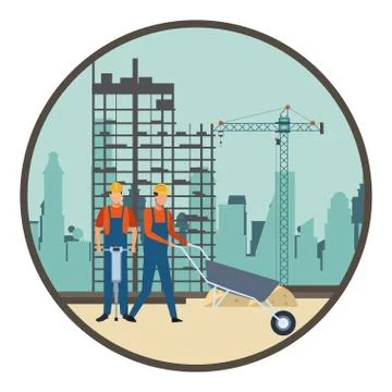 Construction teamwork avatar Stock Illustration