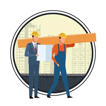 Construction teamwork avatar Stock Illustration