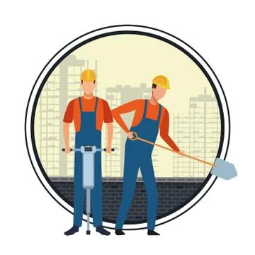 Construction teamwork avatar Stock Illustration