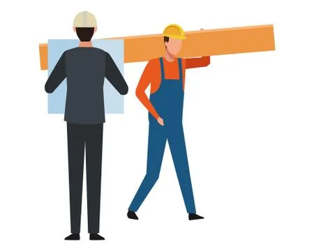 Construction teamwork avatar Stock Illustration