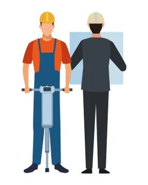 Construction teamwork avatar Stock Illustration