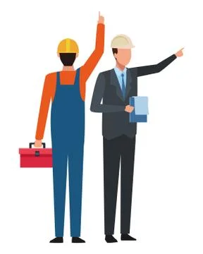 Construction teamwork avatar Stock Illustration