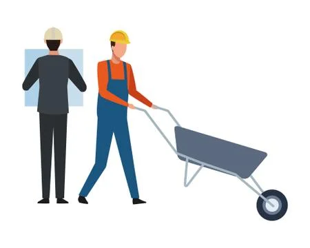 Construction teamwork avatar Stock Illustration