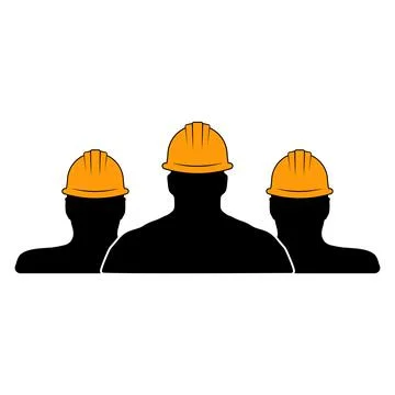 Construction teamwork silhouette foreman with safety helmets industrial wor.. Stock Illustration