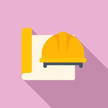 Construction technical document icon flat vector. Business manual Stock Illustration