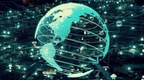 Construction technology concept with alteration graphic over construction site Ilustración de archivo