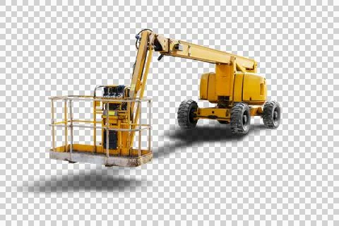 Construction telescopic tower or work platform for people to work at height o Stock Photos