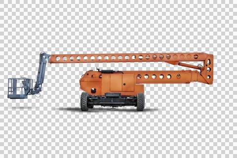 Construction telescopic tower or work platform for people to work at height o 库存照片