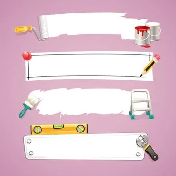 Construction text boxes set Stock Illustration