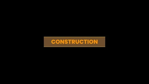 Construction text inside framing box animation isolated on black background Stock Footage 344027337