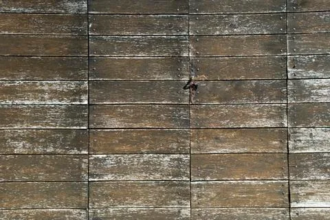 Construction timber deteriorating due to breakdown of treatment coating Stock Photos