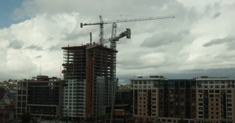 Construction time lapse with clouds Stock Footage 165243116