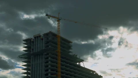 Construction Time Lapse on a cloudy day Video stock 236709027