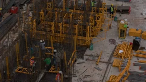 Construction time lapse of workers doing their job Stock Footage 239019775