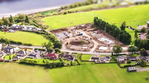 Construction Timelapse Of New Homes Being Built In Rural UK Stock Footage 233852630