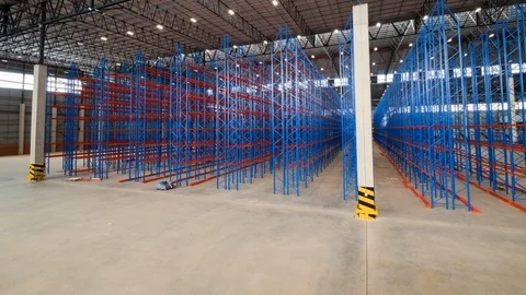 Construction timelapse of racks and shelves installed Stock-Footage 143774588