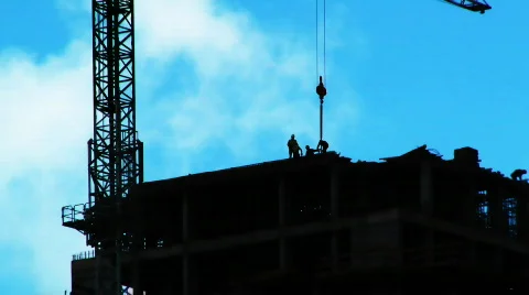 Construction timelapse silhouette  Vidéo 722238