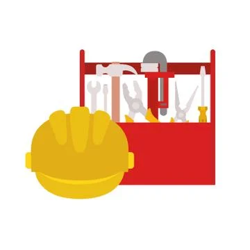 Construction tool box isolated icon Stock Illustration