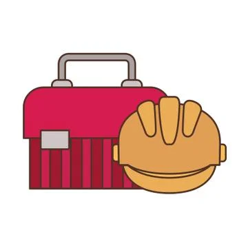 Construction tool box isolated icon Stock Illustration