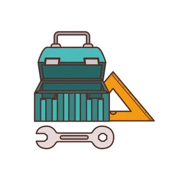 Construction tool box isolated icon Stock Illustration
