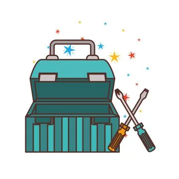 Construction tool box isolated icon Stock Illustration