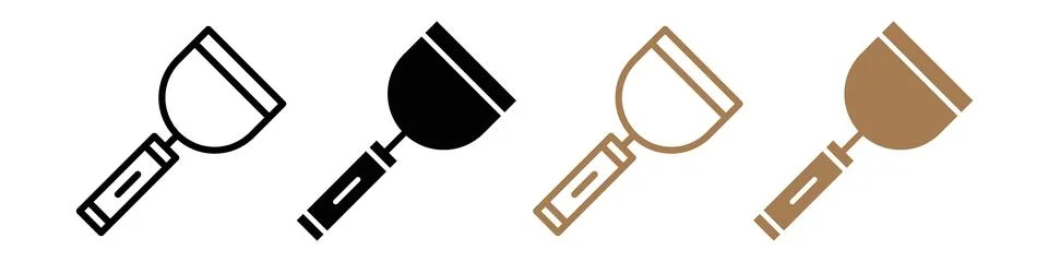 Construction tool icon showing a putty knife used for smoothing building ma.. Ilustración de archivo