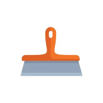 Construction tool illustration featuring a squeegee with orange handle Illustration