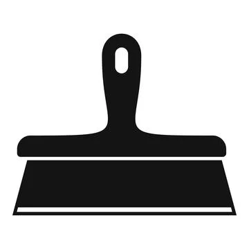 Construction tool putty knife spreading plaster with wooden handle Illustration