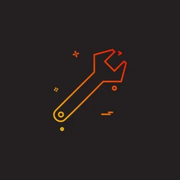 Construction tool work labour wrench icon vector Ilustración de archivo
