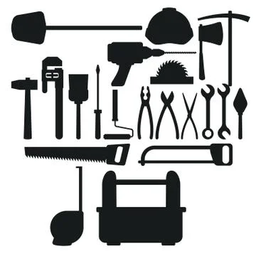 Construction toolbox service Vector Ilustration icon urban Illustrazione stock
